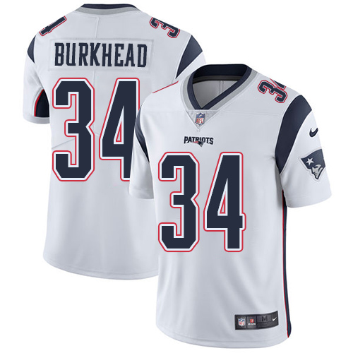 New England Patriots #34 Rex Burkhead White Men's Stitched Vapor Untouchable Limited Jersey Men's