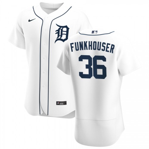 Detroit Detroit Tigers #36 Kyle Funkhouser Men's White Home 2020 Authentic Player Jersey Men's