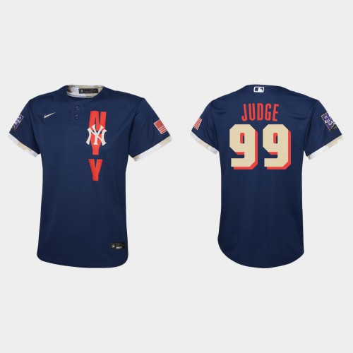 New York New York Yankees #99 Aaron Judge Youth 2021 All Star Game Navy Jersey Youth