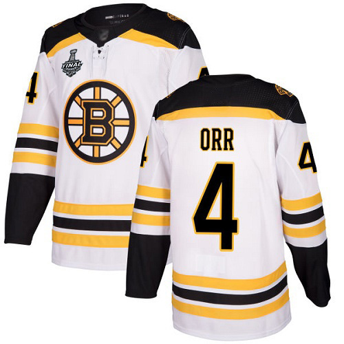 Adidas Boston Bruins #4 Bobby Orr White Road Authentic Stanley Cup Final Bound Youth Stitched Jersey Youth