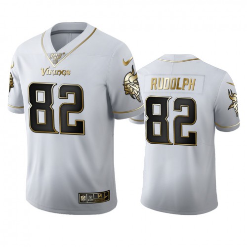 Minnesota Minnesota Vikings #82 Kyle Rudolph Men's White Golden Edition Vapor Limited 100 Jersey Men's