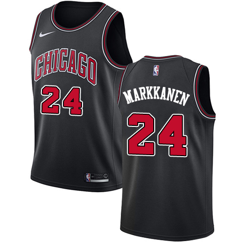 Chicago Bulls #24 Lauri Markkanen Black Womens Swingman Statement Edition Jersey Womens