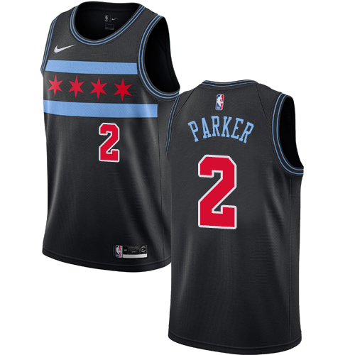 Chicago Bulls #2 Jabari Parker Black Swingman City Edition 2018/19 Jersey Mens