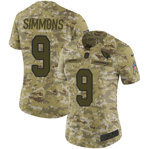 Cardinals #9 Isaiah Simmons Camo Women's Stitched Limited 2018 Salute To Service Jersey