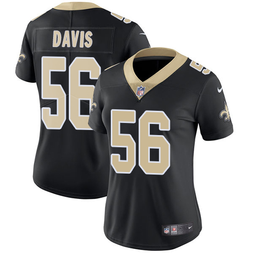 New Orleans Saints #56 DeMario Davis Black Team Color Women's Stitched Vapor Untouchable Limited Jersey Womens