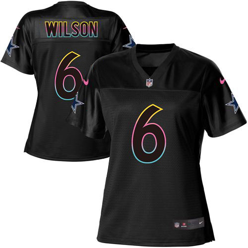 Cowboys #6 Donovan Wilson Black Women's Fashion Game Jersey