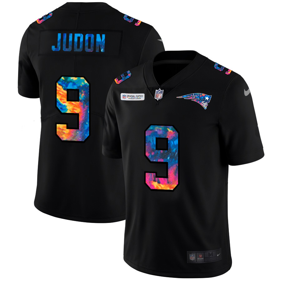 New England Patriots #9 Matt Judon Men's Multi-Color Black 2020 Crucial Catch Vapor Untouchable Limited Jersey