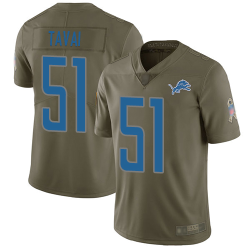 Detroit Lions #51 Jahlani Tavai Olive Men's Stitched Limited 2017 Salute To Service Jersey Men's