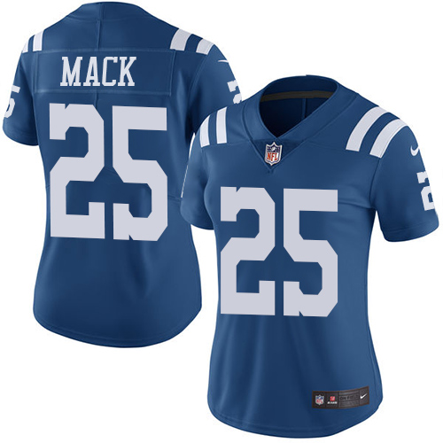 Indianapolis Colts #25 Marlon Mack Royal Blue Women's Stitched Limited Rush Jersey Womens
