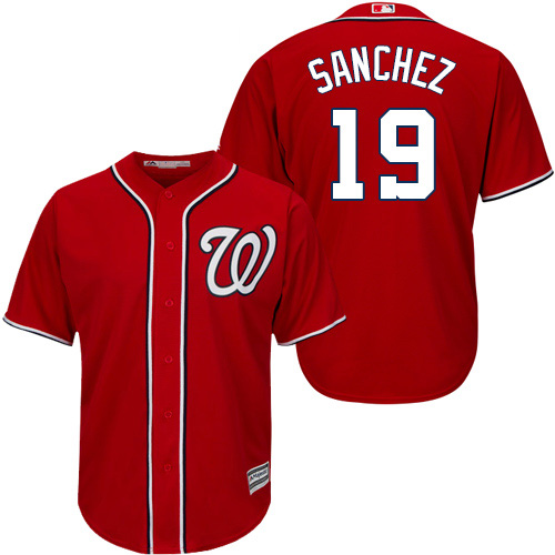 Washington Nationals #19 Anibal Sanchez Red New Cool Base Stitched Jersey Men's