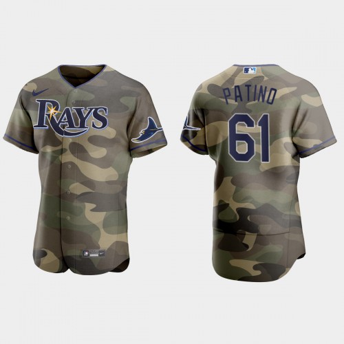 Tampa Bay Tampa Bay Rays #61 Luis Patino Men's 2021 Armed Forces Day Authentic Jersey -Camo Men's