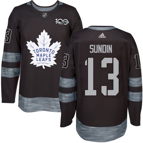 Adidas Maple Toronto Maple Leafs #13 Mats Sundin Black 1917-2017 100th Anniversary Stitched Jersey Men's