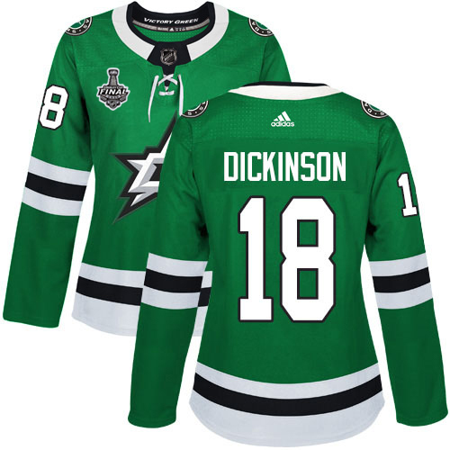 Adidas Dallas Stars #18 Jason Dickinson Green Home Authentic Women's 2020 Stanley Cup Final Stitched Jersey Womens