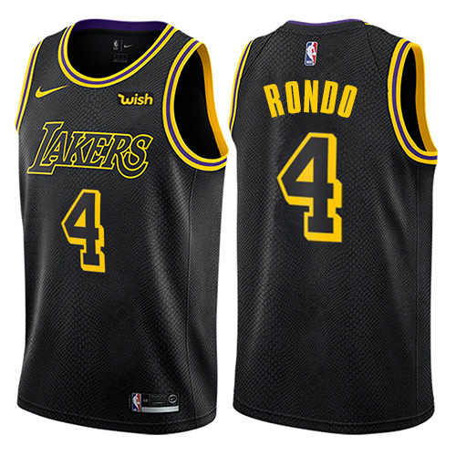 Los Angeles Lakers #4 Rajon Rondo Black Youth Swingman City Edition Jersey Youth