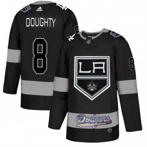 Adidas Los Angeles Kings X Dodgers #8 Drew Doughty Black Authentic City Joint Name Stitched Jersey Men's
