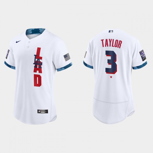 Los Angeles Los Angeles Dodgers #3 Chris Taylor 2021 All Star Game Authentic White Jersey Men's