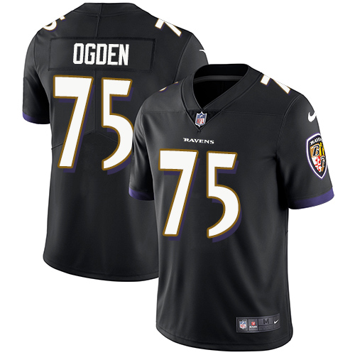 Baltimore Ravens #75 Jonathan Ogden Black Alternate Men's Stitched Vapor Untouchable Limited Jersey Men's