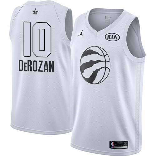 Toronto Raptors #10 DeMar DeRozan White Jordan Swingman 2018 All-Star Game Jersey Mens