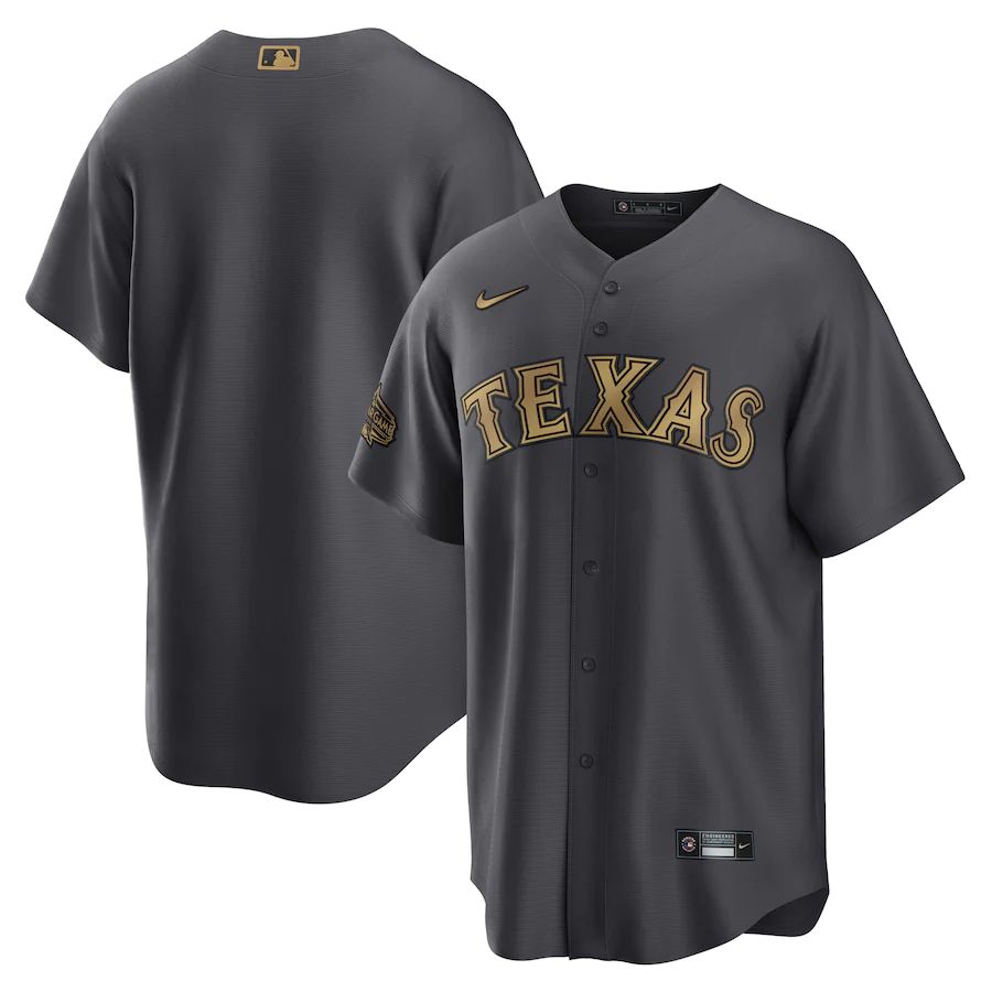 Texas Rangers Blank Men's Charcoal 2022 All-Star Game Replica Jersey