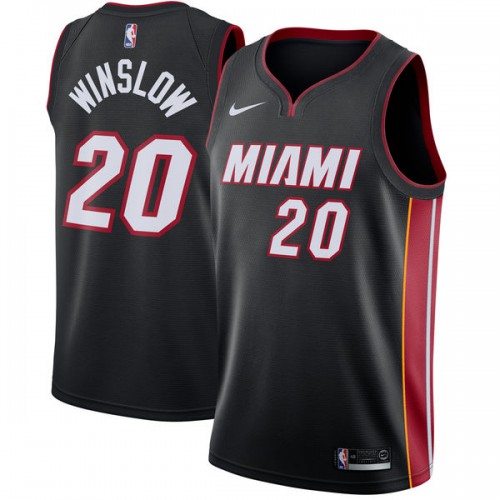 Miami Heat #20 Justise Winslow Black Swingman Icon Edition Jersey Mens
