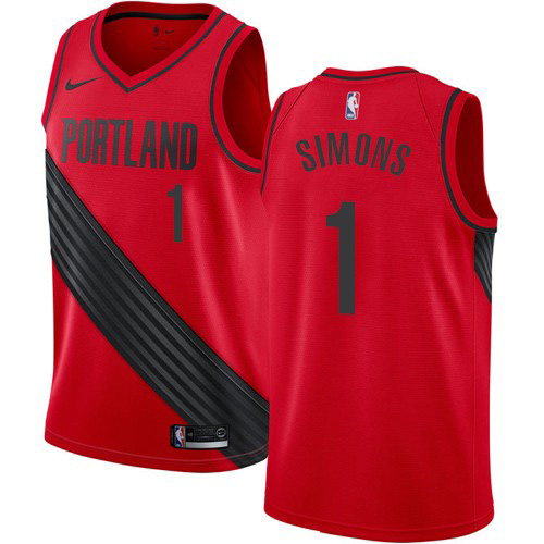 Portland Trail Blazers #1 Anfernee Simons Red Statement Edition Youth Swingman Jersey Youth