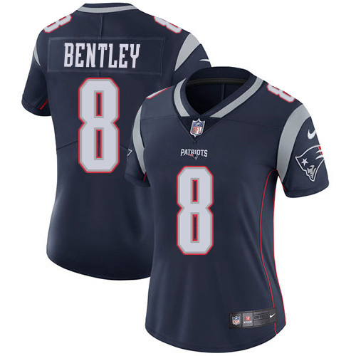 Patriots #8 Ja'Whaun Bentley Navy Blue Team Color Women's Stitched Vapor Untouchable Limited Jersey