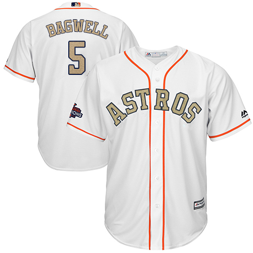 Houston Astros #5 Jeff Bagwell White 2018 Gold Program Cool Base Stitched Youth Jersey Youth