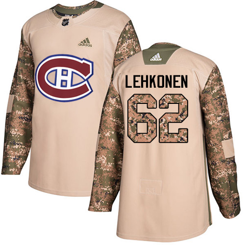 Adidas Montreal Canadiens #62 Artturi Lehkonen Camo Authentic 2017 Veterans Day Stitched Jersey Men's