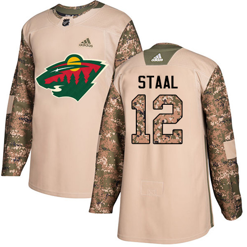 Adidas Minnesota Wild #12 Eric Staal Camo Authentic 2017 Veterans Day Stitched Jersey Men's