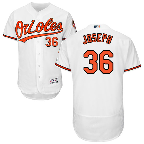 Baltimore Orioles #36 Caleb Joseph White Flexbase Authentic Collection Stitched Jersey Men's