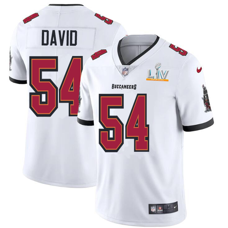 Tampa Bay Buccaneers #54 Lavonte David Men's Super Bowl LV Bound White Vapor Limited Jersey