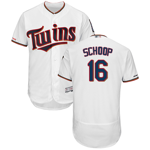 Minnesota Twins #16 Jonathan Schoop White Flexbase Authentic Collection Stitched Jersey Men's