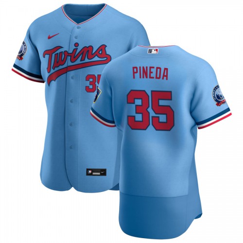 Minnesota Minnesota Twins #35 Michael Pineda Men's Light Blue Alternate 2020 60th Season Authentic Team Jersey Men's