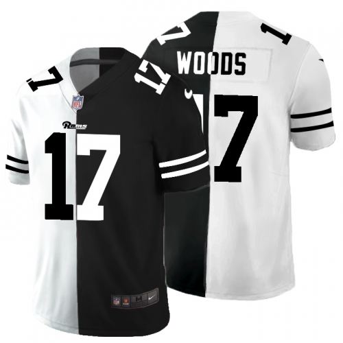 Los Angeles Los Angeles Rams #17 Robert Woods Men's Black V White Peace Split Vapor Untouchable Limited Jersey Men's