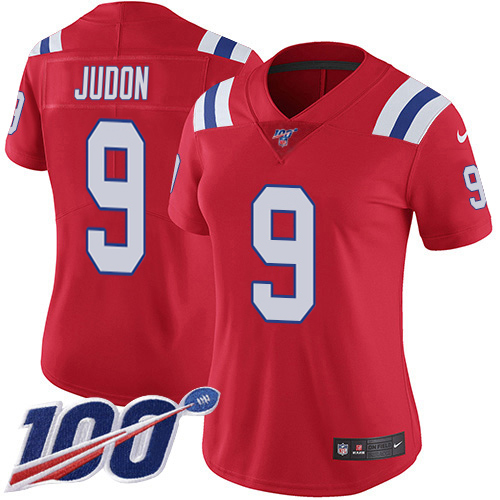 Patriots #9 Matt Judon Red Alternate Women's Stitched 100th Season Vapor Limited Jersey
