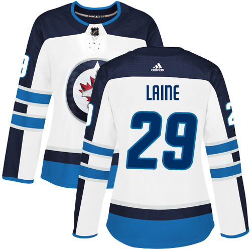 Adidas Winnipeg Jets #29 Patrik Laine White Road Authentic Women's Stitched Jersey Womens