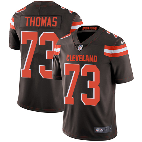 Browns #73 Joe Thomas Brown Team Color Men's Stitched Vapor Untouchable Limited Jersey
