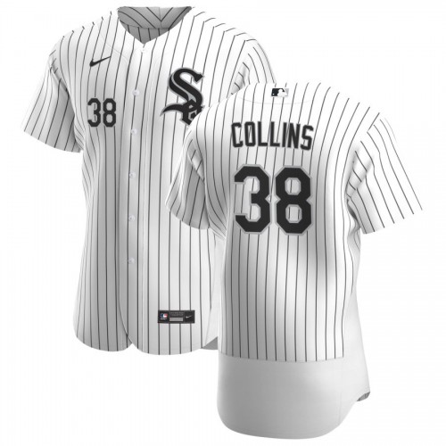 Chicago Chicago White Sox #38 Zack Collins Men's White Home 2020 Authentic Player Jersey Men's