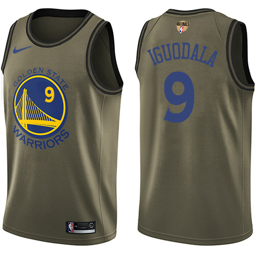 Golden State Warriors #9 Andre Iguodala Green Salute to Service The Finals Patch Youth Swingman Jersey Youth