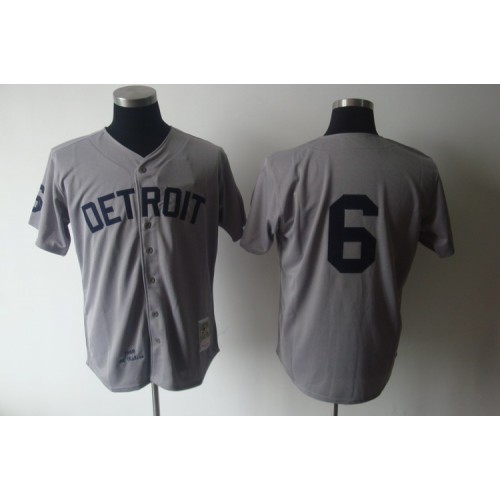 Mitchell And Ness 1968 Detroit Tigers #6 Al Kaline Grey Stitched Jersey Men's