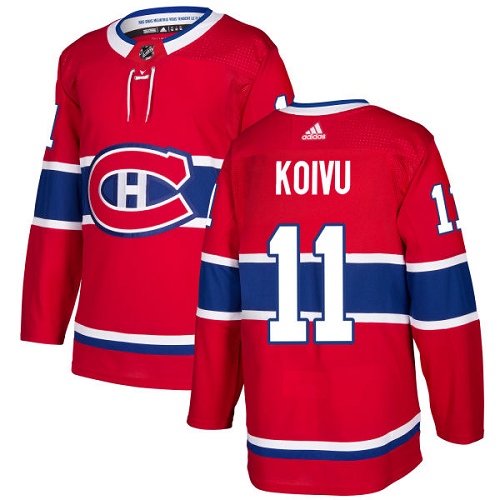 Adidas Montreal Canadiens #11 Saku Koivu Red Home Authentic Stitched Jersey Men's