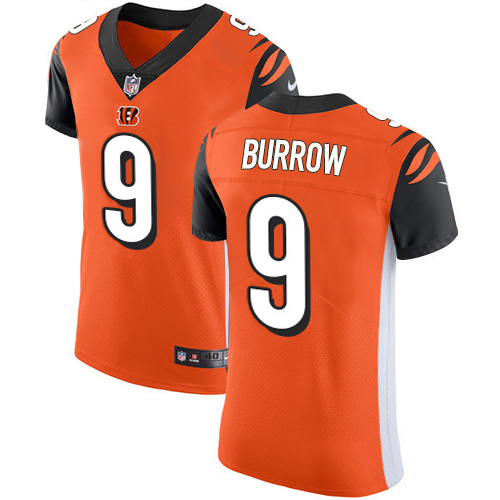 Bengals #9 Joe Burrow Orange Alternate Men's Stitched New Elite Jersey