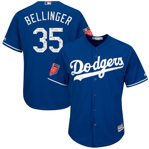 Los Angeles Dodgers #35 Cody Bellinger Blue 2018 Spring Training Cool Base Stitched Jersey Men's