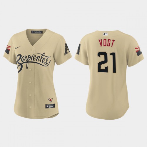 Arizona Arizona Diamondbacks #21 Stephen Vogt Women's 2021 City Connect Jersey Gold Womens