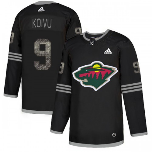 Adidas Minnesota Wild #9 Mikko Koivu Black Authentic Classic Stitched Jersey Men's