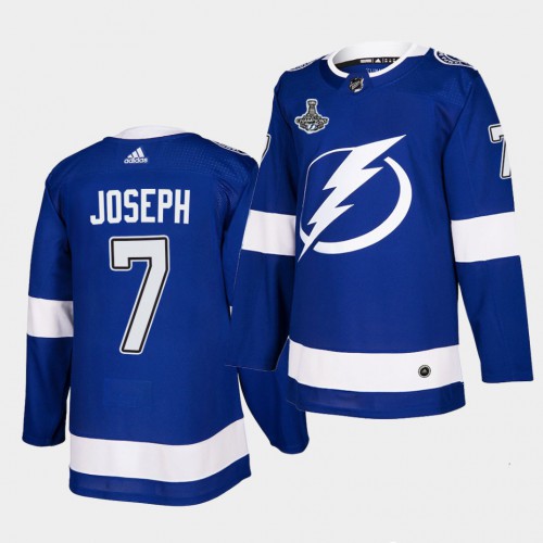 Adidas Tampa Bay Lightning #7 Mathieu Joseph Blue Home Authentic 2021 Stanley Cup Champions Jersey Youth
