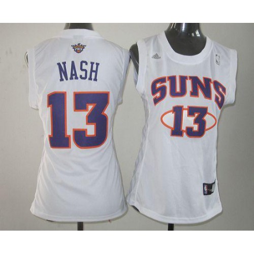 Phoenix Suns #13 Steve Nash White Fashion Womens Stitched Jersey Womens