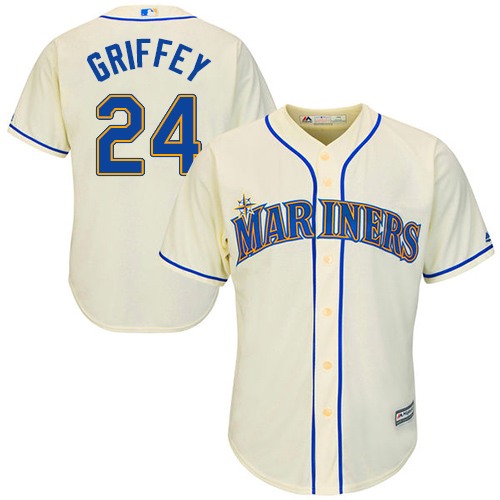 Seattle Mariners #24 Ken Griffey Cream Cool Base Stitched Youth Jersey Youth
