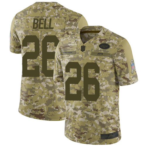 New York Jets #26 Le'Veon Bell Camo Youth Stitched Limited 2018 Salute to Service Jersey Youth
