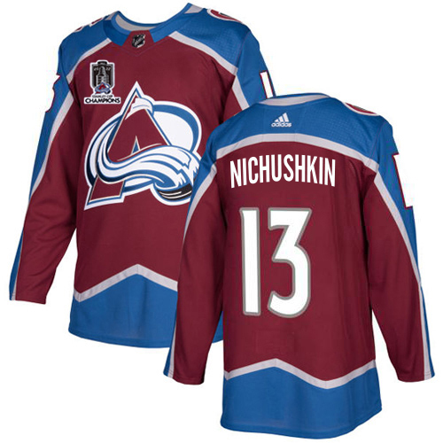 Adidas Colorado Avalanche #13 Valeri Nichushkin Burgundy 2022 Stanley Cup Champions Burgundy Home Authentic Stitched Jersey Men's